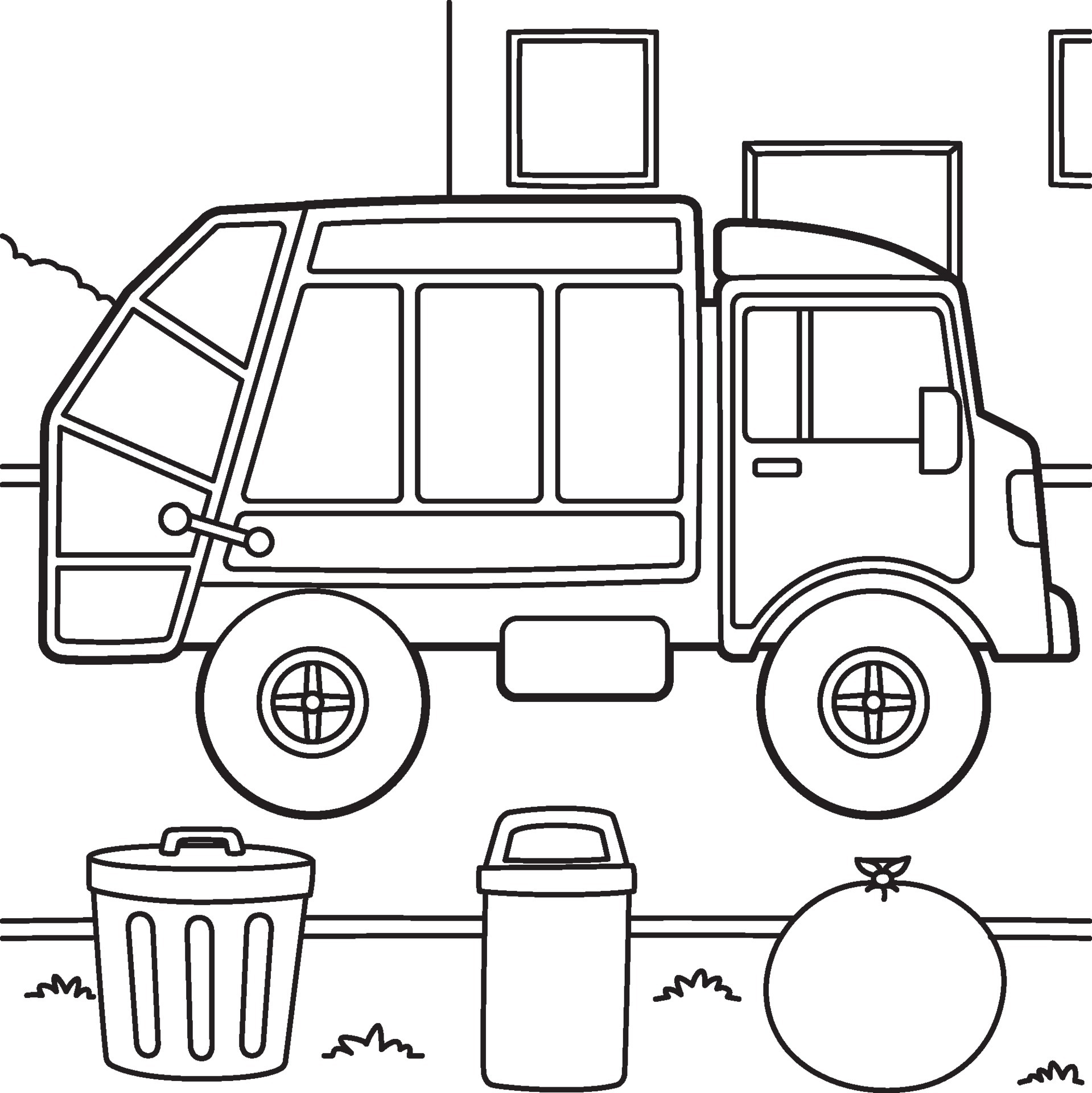 Garbage Truck Coloring Page for Kids 5234627 Vector Art at Vecteezy