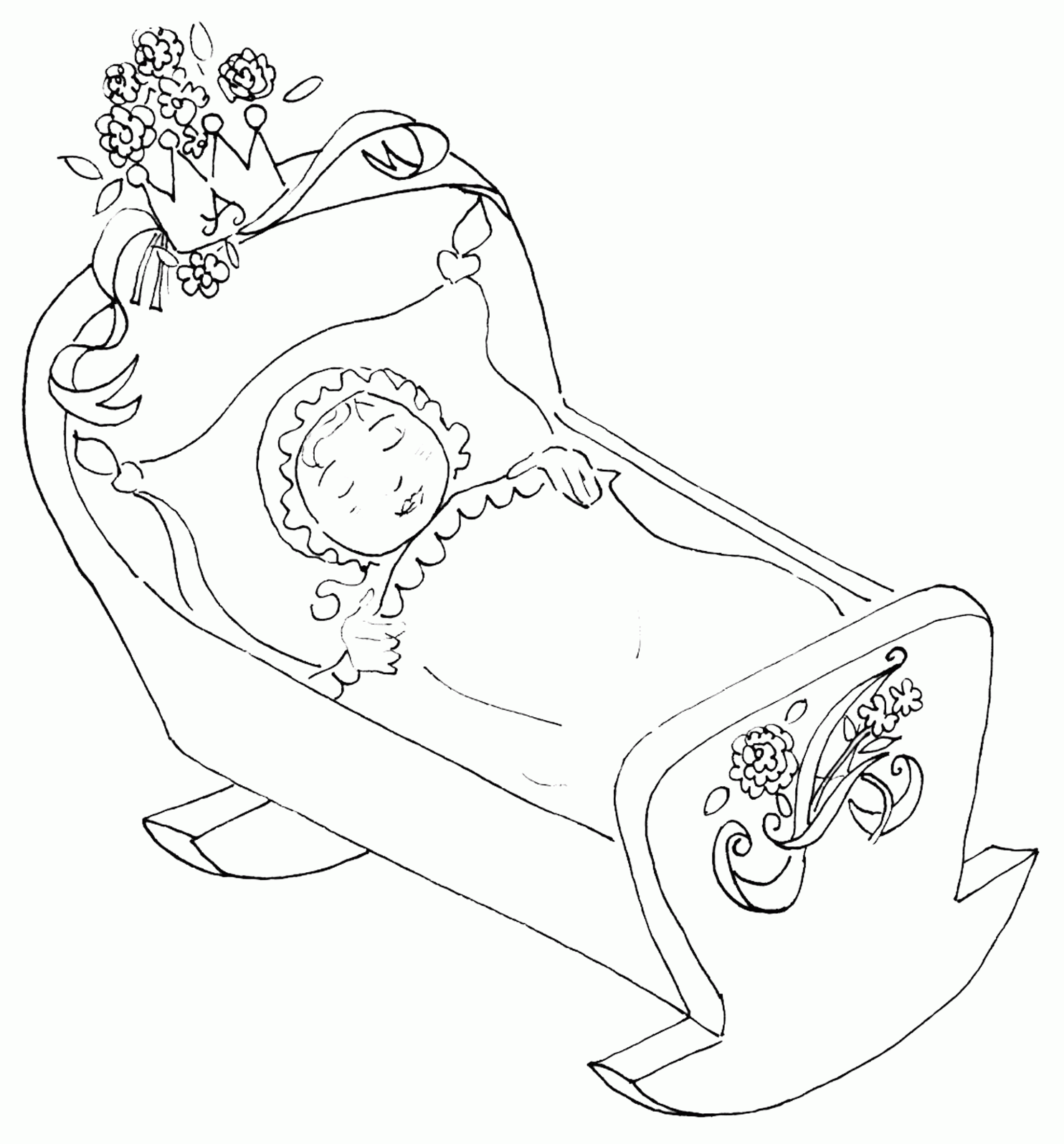6 Pics Of Sleeping Baby Coloring Pages - Baby Sleeping Beauty