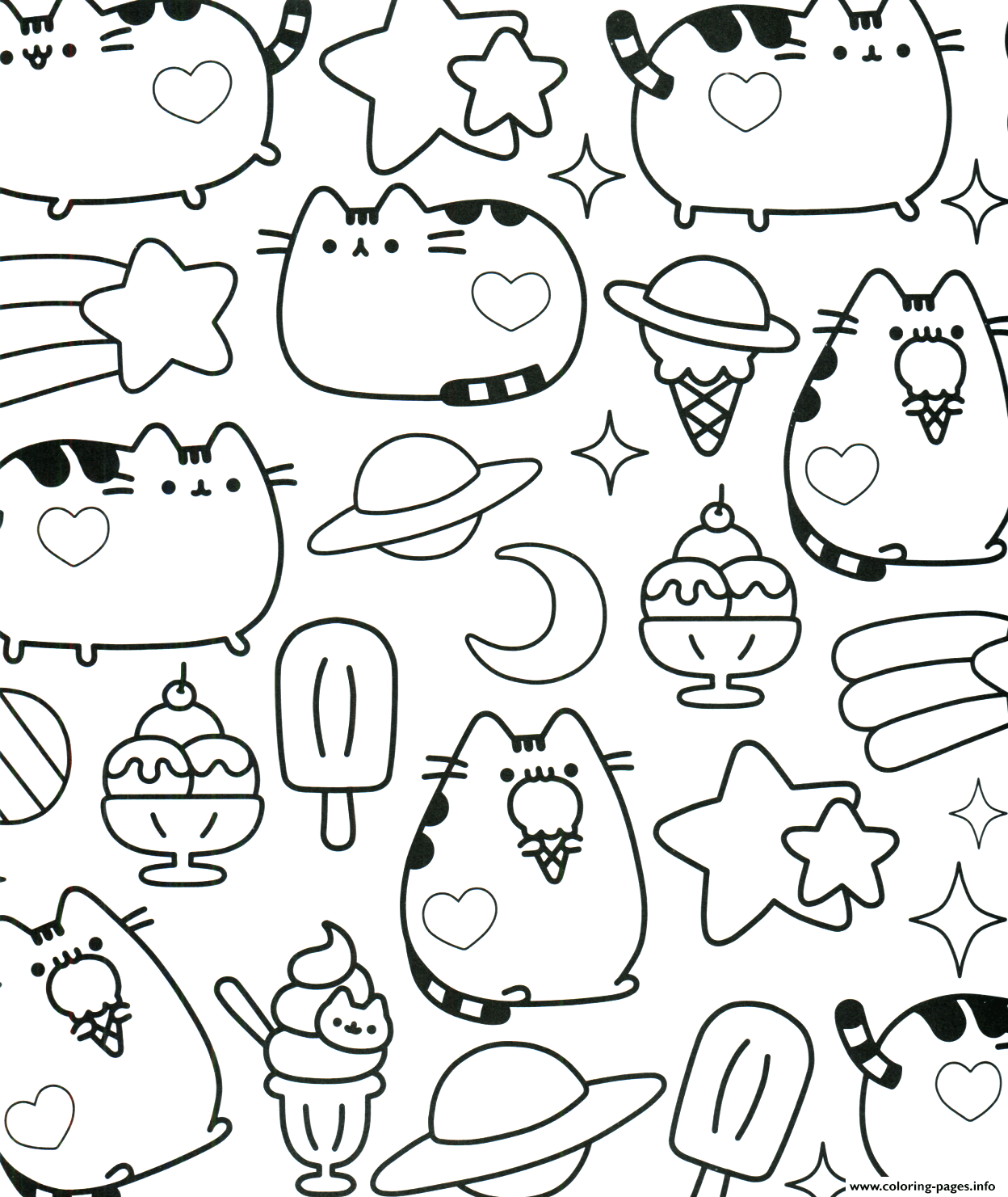 Pusheen Coloring Pages - Coloring Home