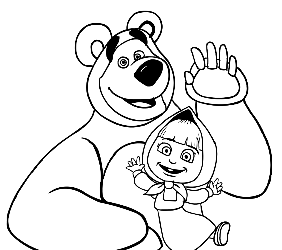Coloring Pages : Masha And The Bearoring Pages Photo ...