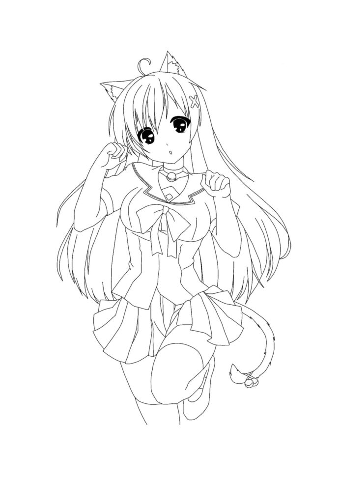 Anime girl coloring sheet - Coloring pages