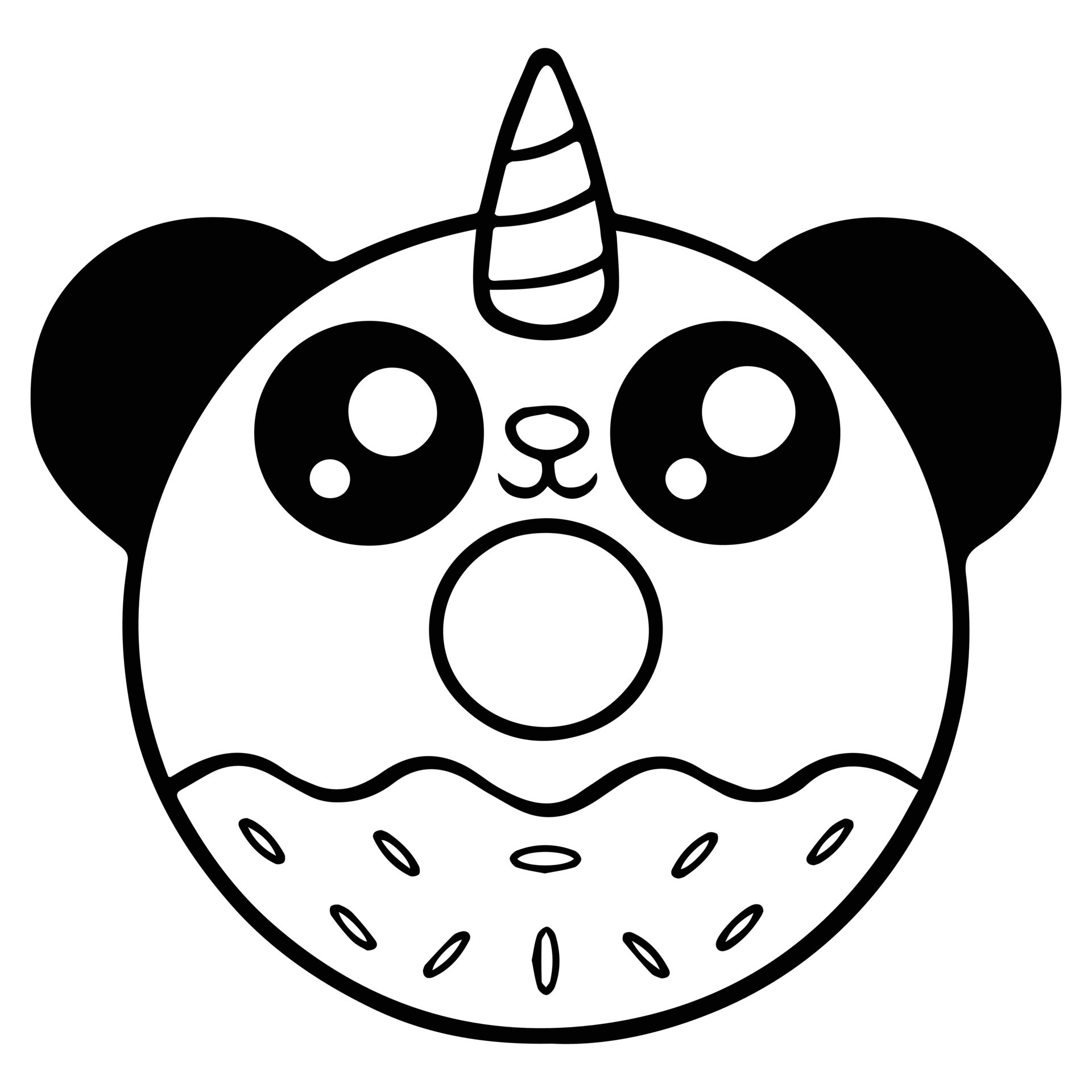 Kids Coloring Pages, Cute Panda Donut Character Vector illustration EPS And  Image 8992215 Vector Art at Vecteezy