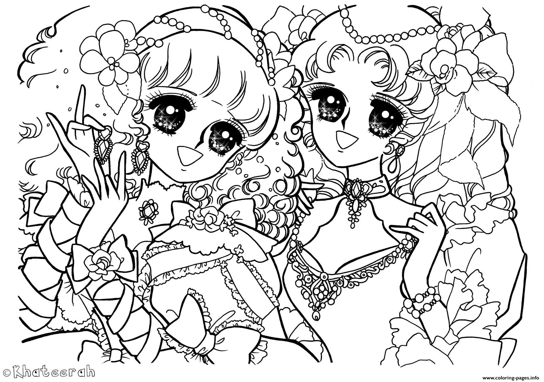 Glitter Force Anime Girls Coloring page Printable