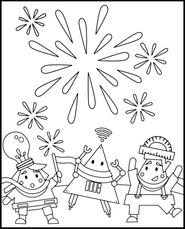 New Year's Day coloring sheet - Topcoloringpages.net