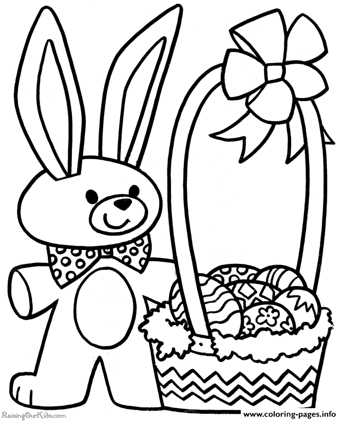 Print easter bunny basket Coloring pages
