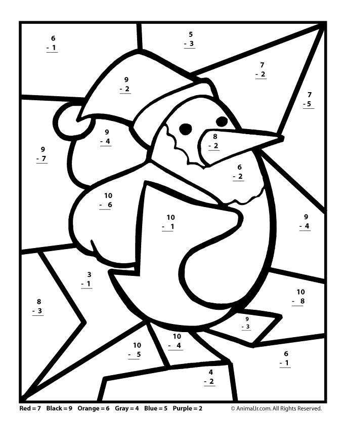 Christmas Math Coloring Pages - Coloring Home