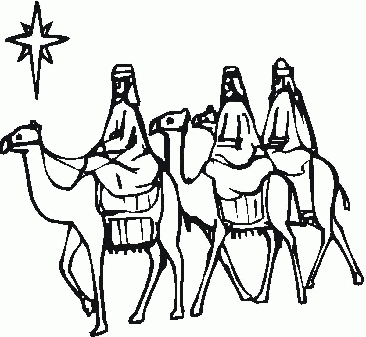 3 Kings On Camels Coloring Page - Coloring Pages For All Ages