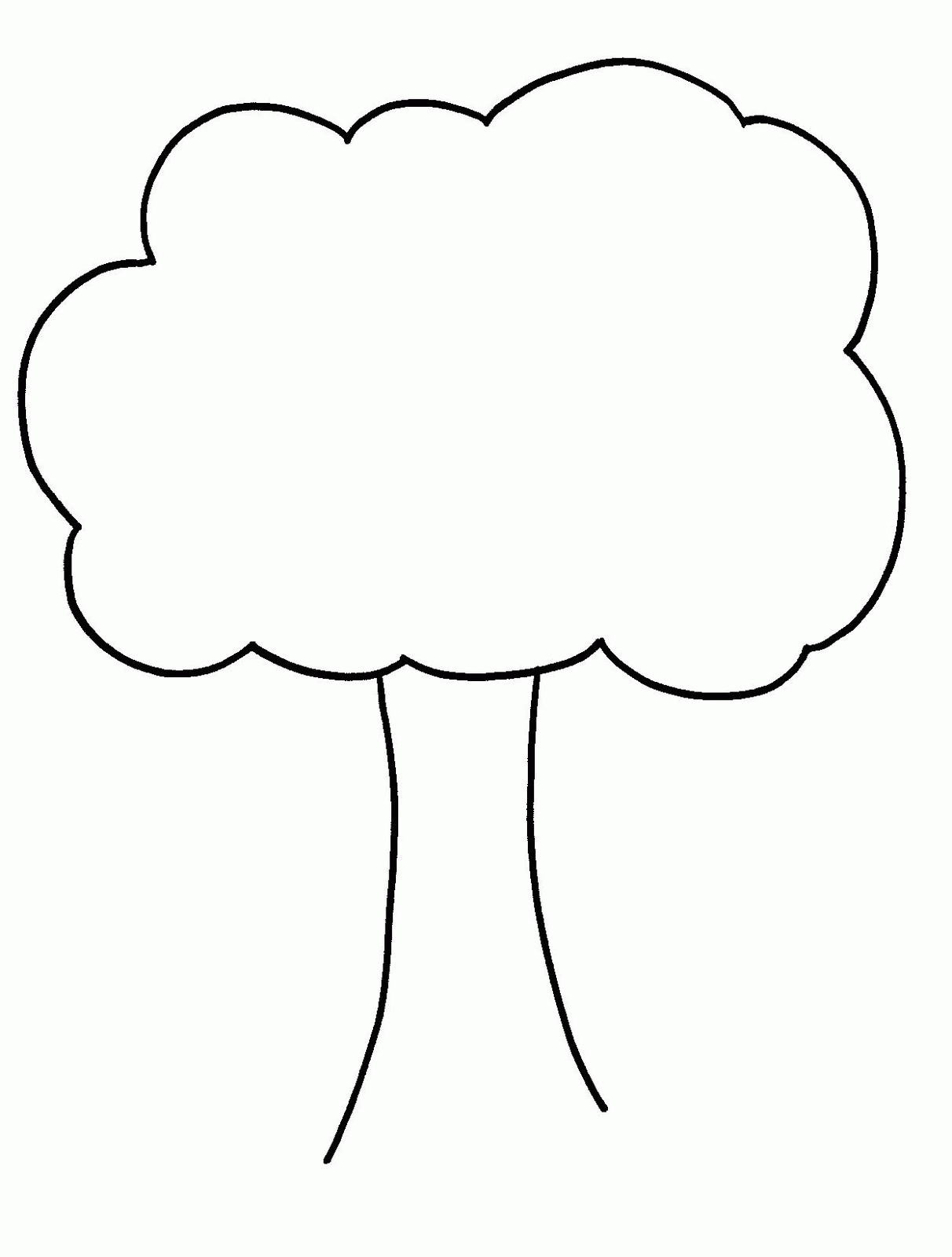 Outline Of Tree Page For Kids And For Adults Coloring Home