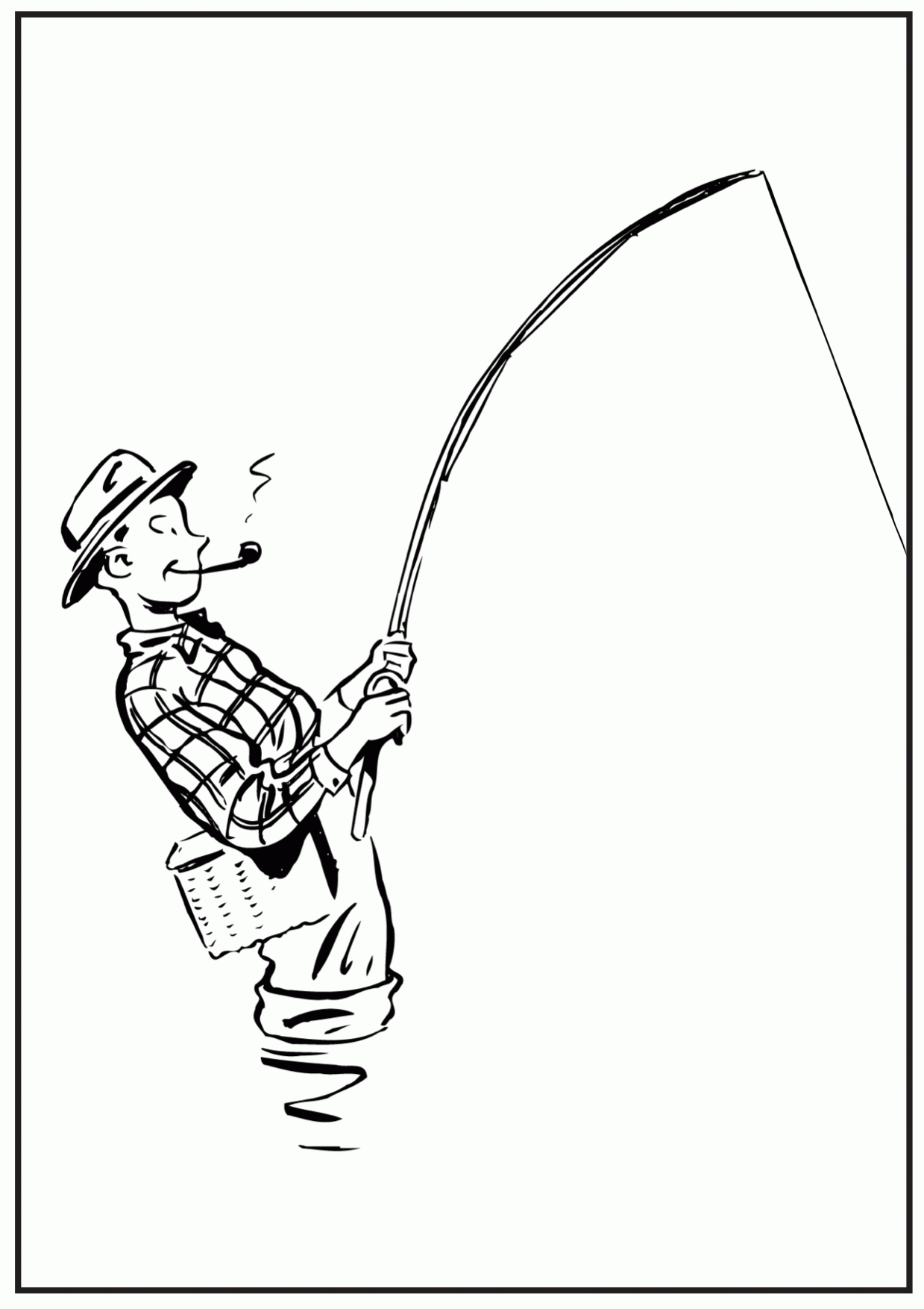 Boy Fishing Coloring Page