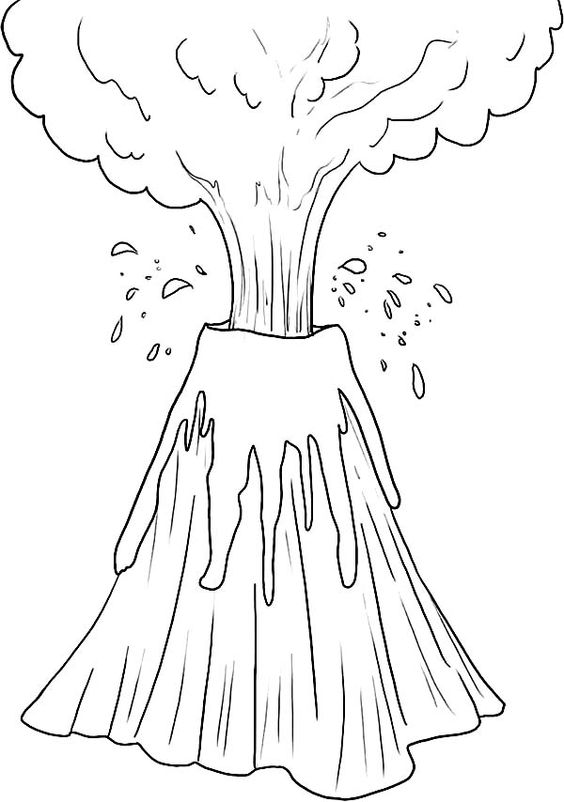 Volcano Coloring Page