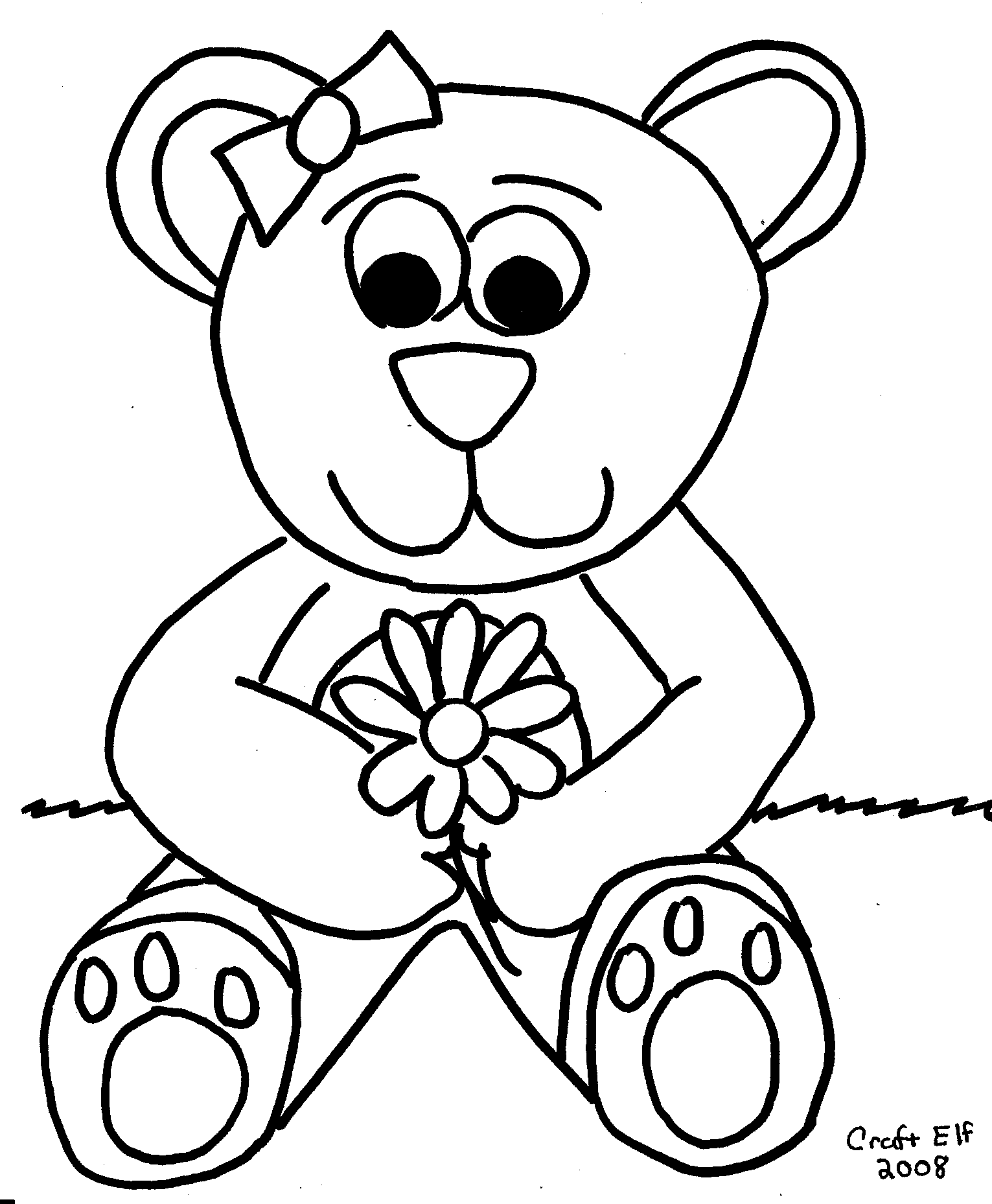 Gambar Coloring Pages Teddy Bear Home Bears Hearts Ages Cute di Rebanas ...