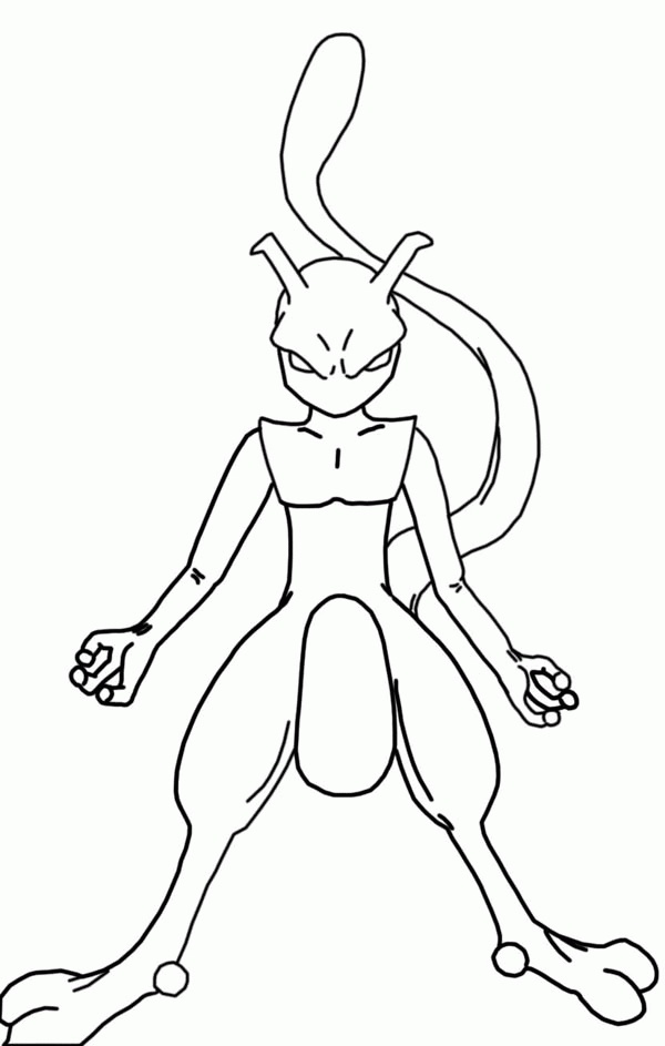 Mewtwo Coloring Page