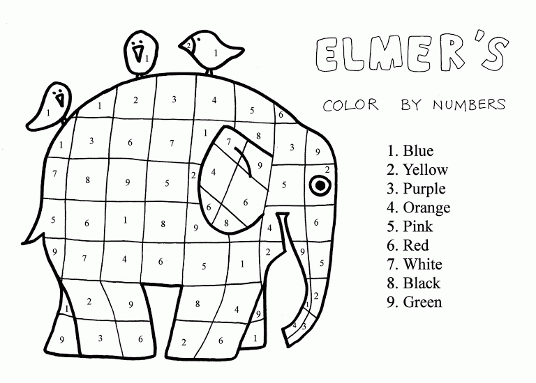 Elmer Elephant Coloring Page