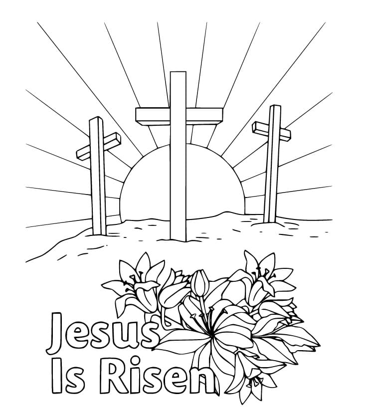 Jesus is Risen Coloring Page - Free Printable Coloring Pages for Kids