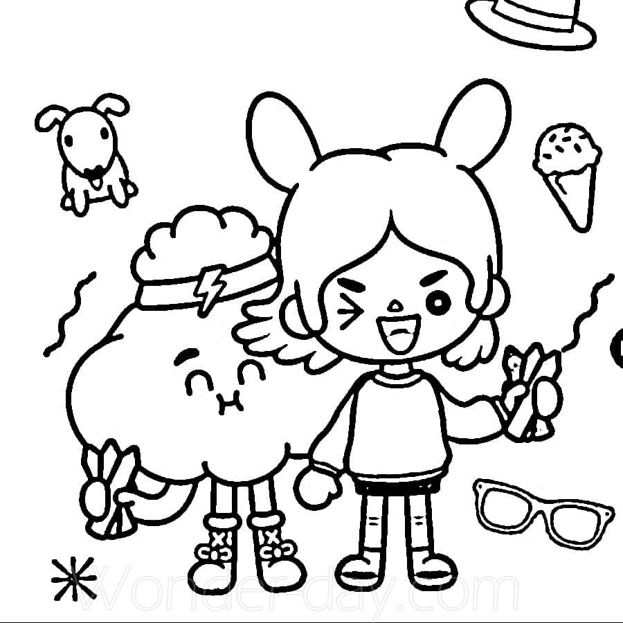 Rita and Cloud Toca Life World Coloring Page - Free Printable Coloring Pages  for Kids