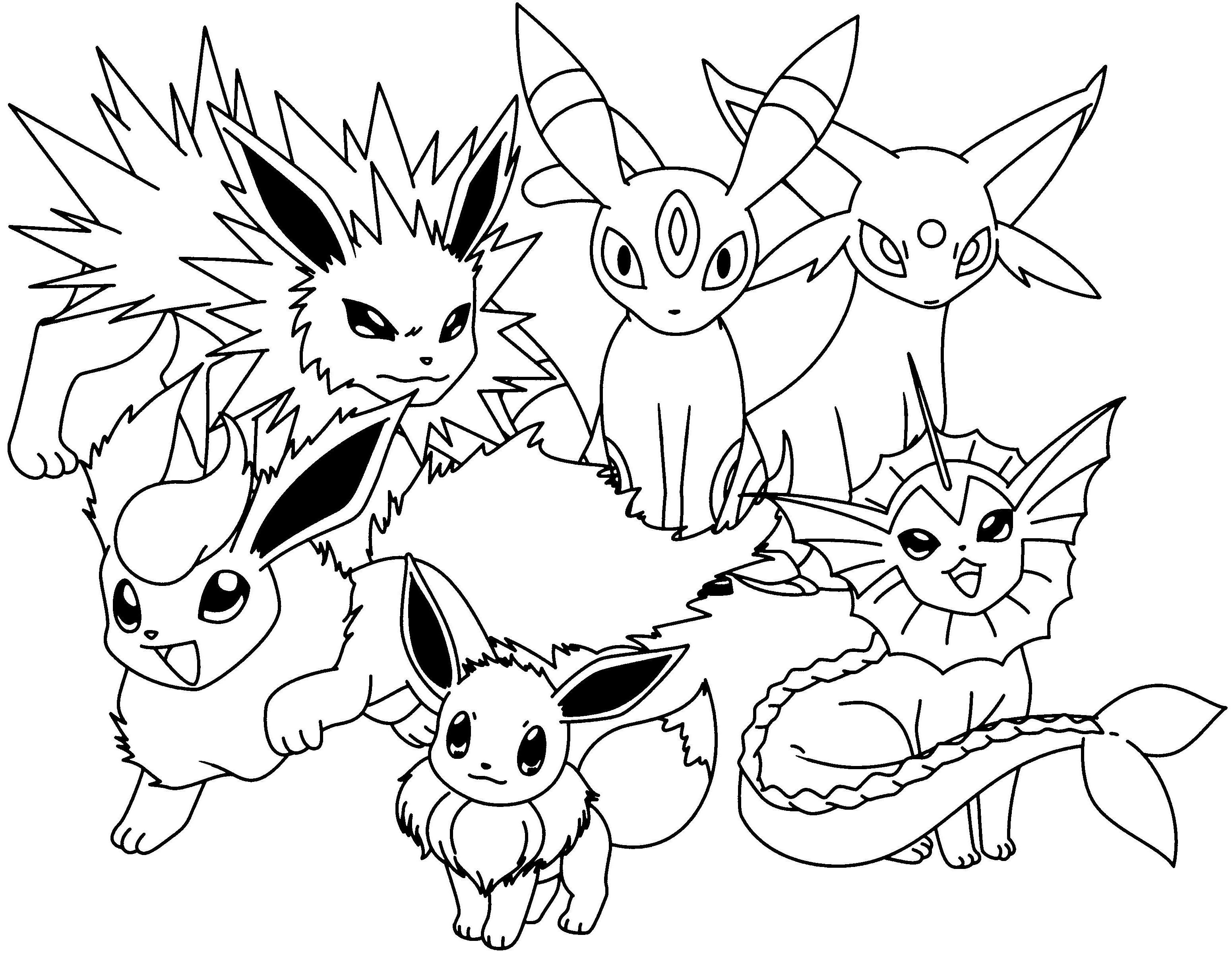 Pokemon Evolution Coloring Pages At - 2400*3100 - Png Download - Free  Transparent Background Coloring Pokemon PNG