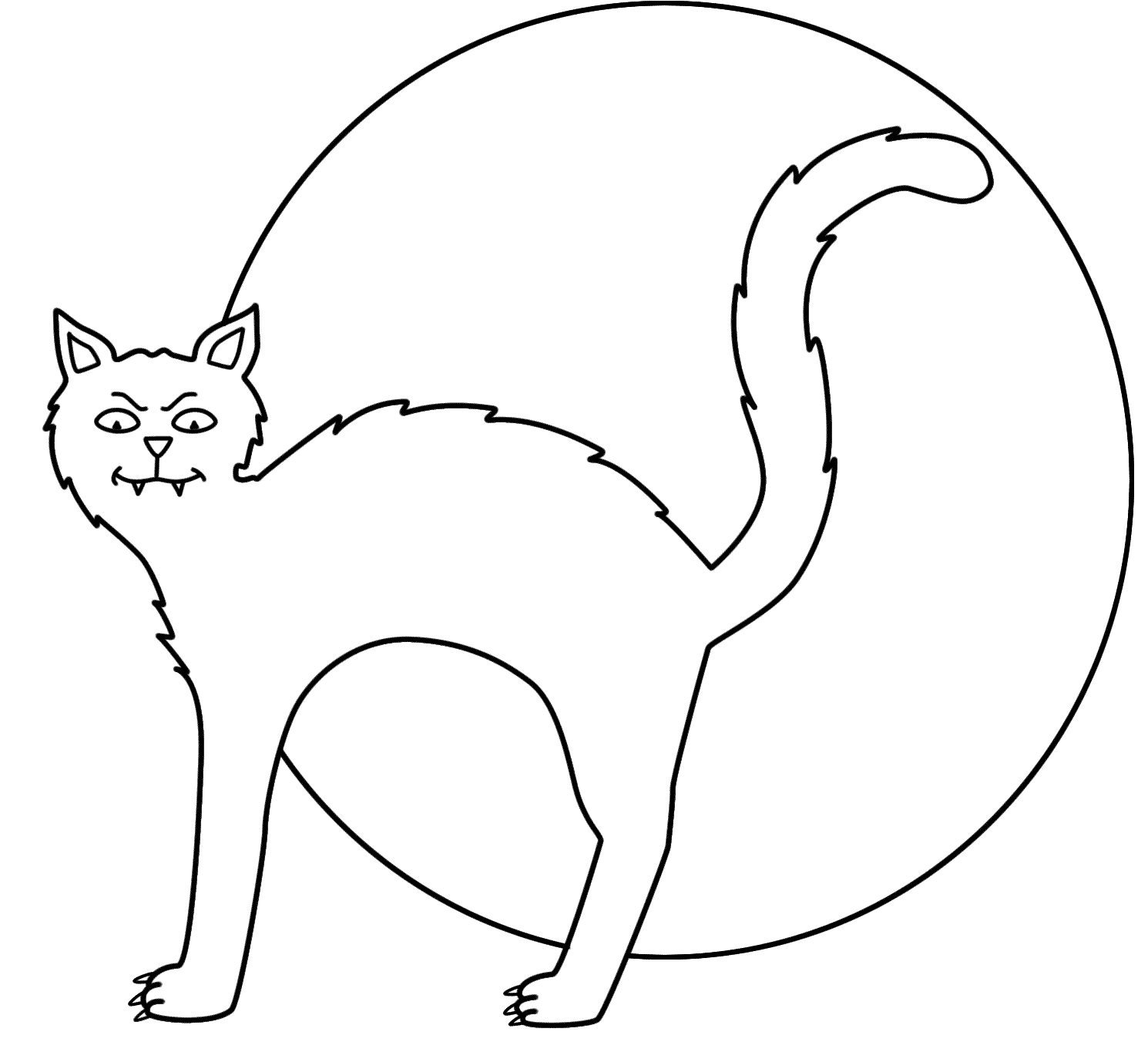Black Cat Coloring Page - Coloring Pages for Kids and for Adults