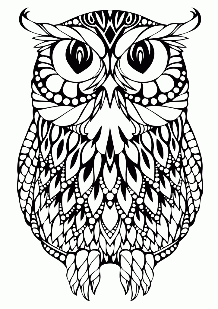 Coloring Pages For Adults Difficult Owls - Free coloring pages