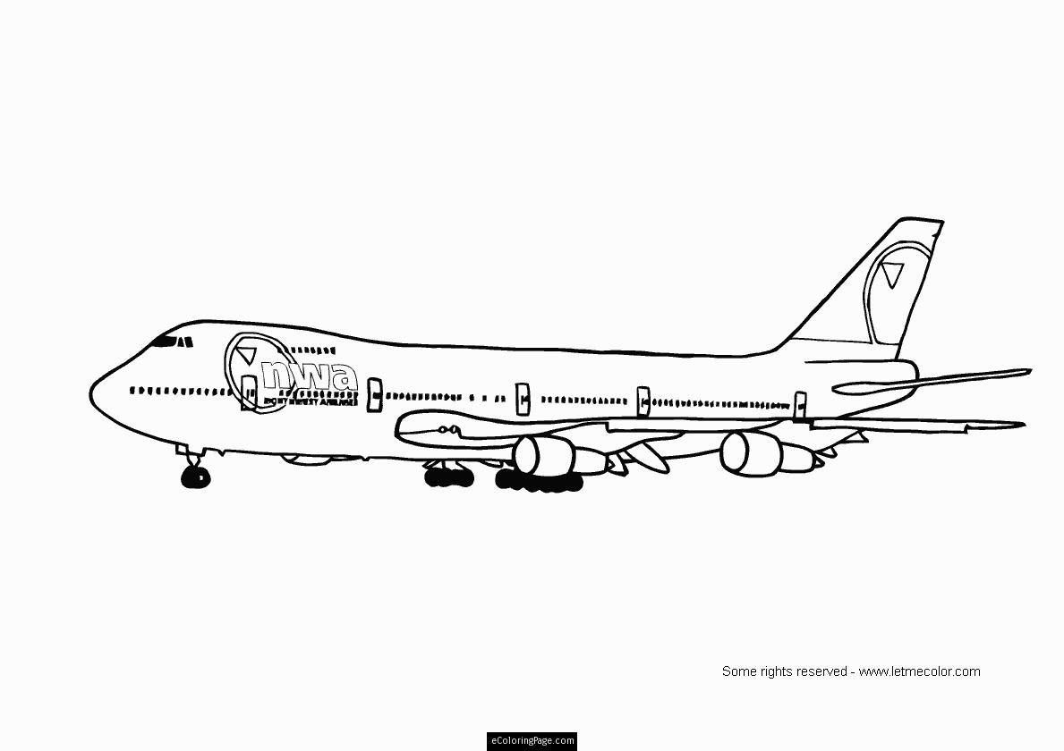 Boeing 747 Airplane Printable Coloring Page | eColoringPage.com ...