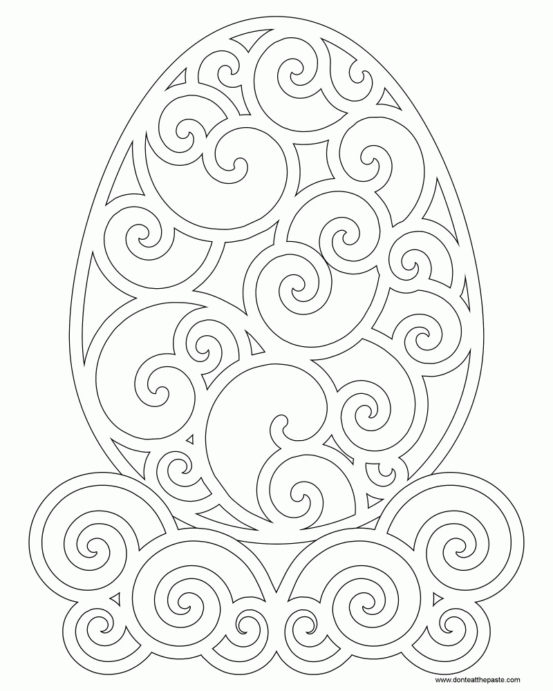 Don't Eat the Paste: Swirly Egg Coloring Page