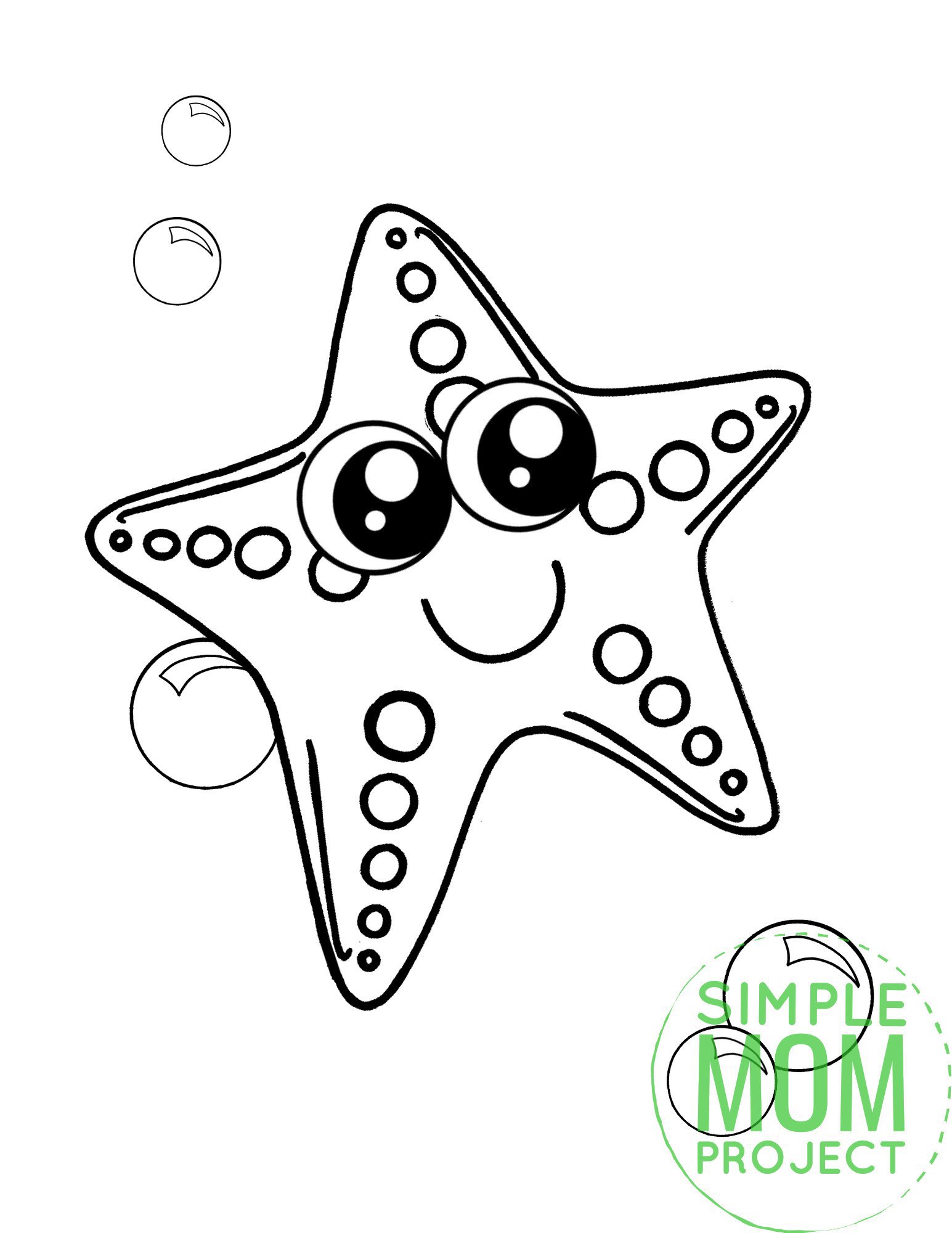 Free Printable Starfish Coloring Page - Simple Mom Project