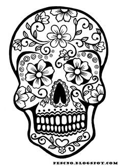 Day Of The Dead Coloring Page - Coloring Pages for Kids and for Adults