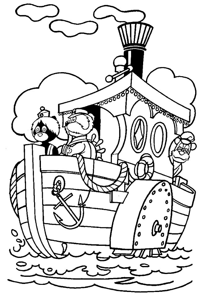 Kids-n-fun.com | 12 coloring pages of The Bearboat