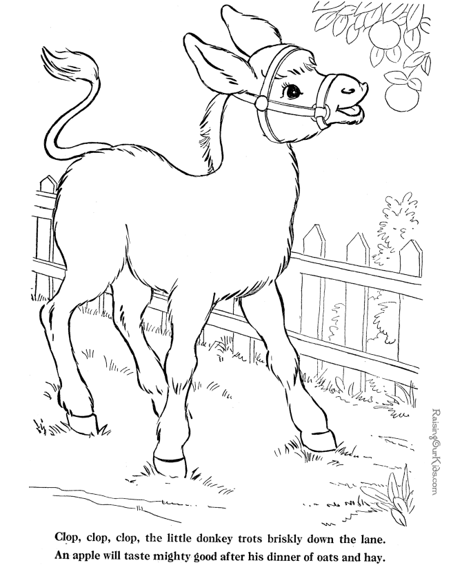Donkey coloring sheets - Farm Animals 017