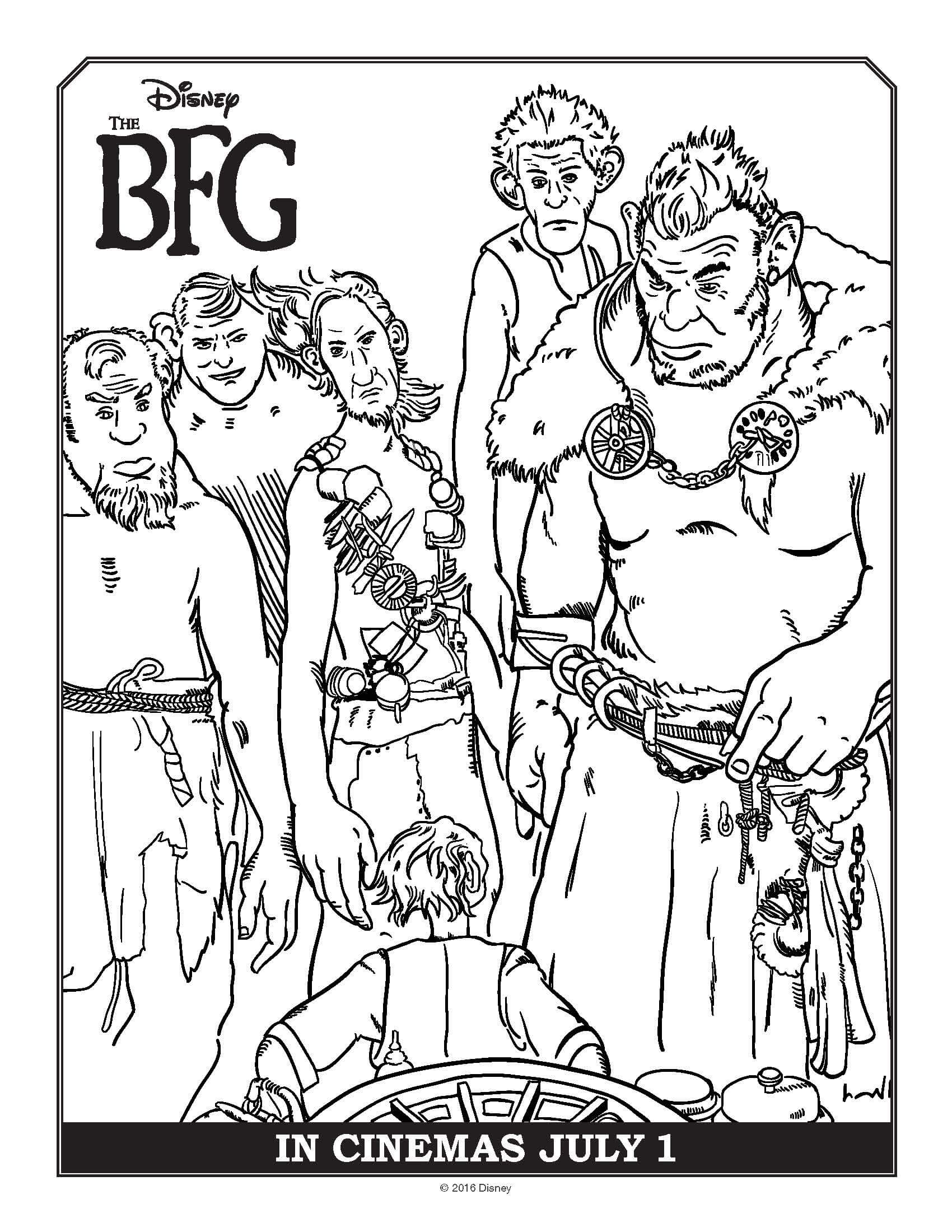 The BFG Coloring pages and free printables