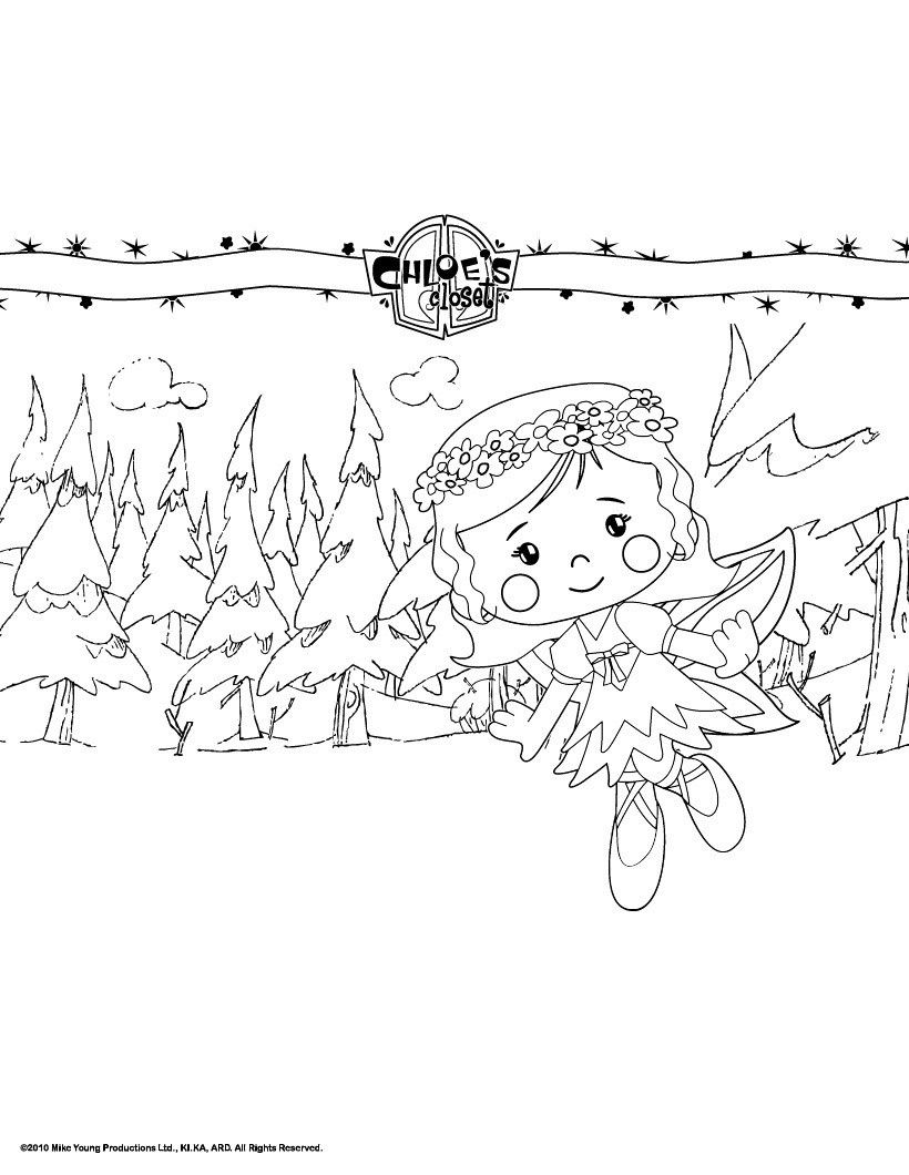 Chloe as a fairy coloring pages - Hellokids.com