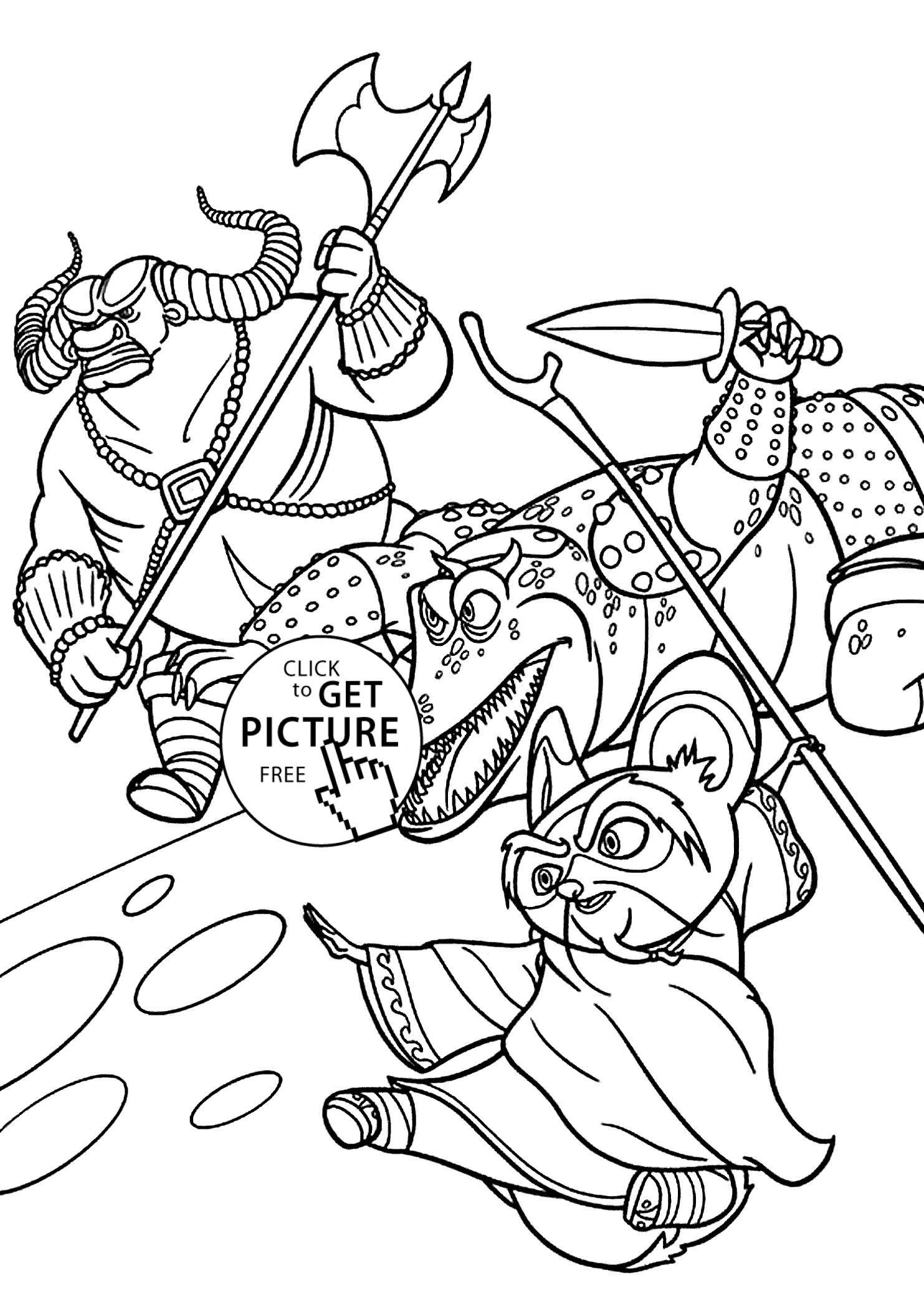 Master Shifu from Kung Fu Panda coloring pages for kids, printable free