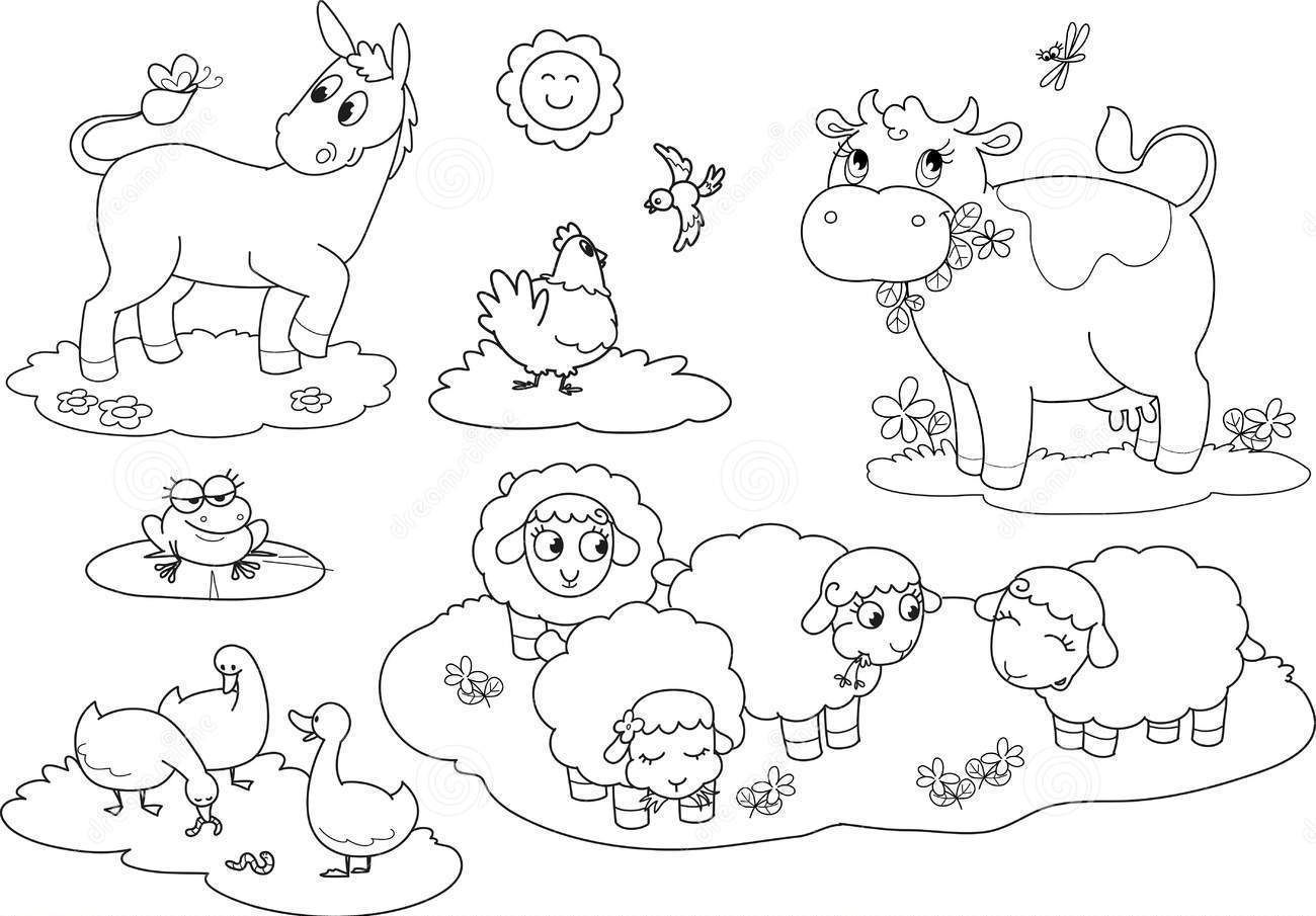 Free Farm Animal Coloring Pages. Coloring Pages Farm Animals. Baby ...