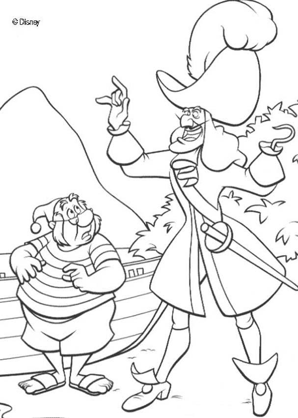 Peter Pan coloring pages - Captain Hook and Smee
