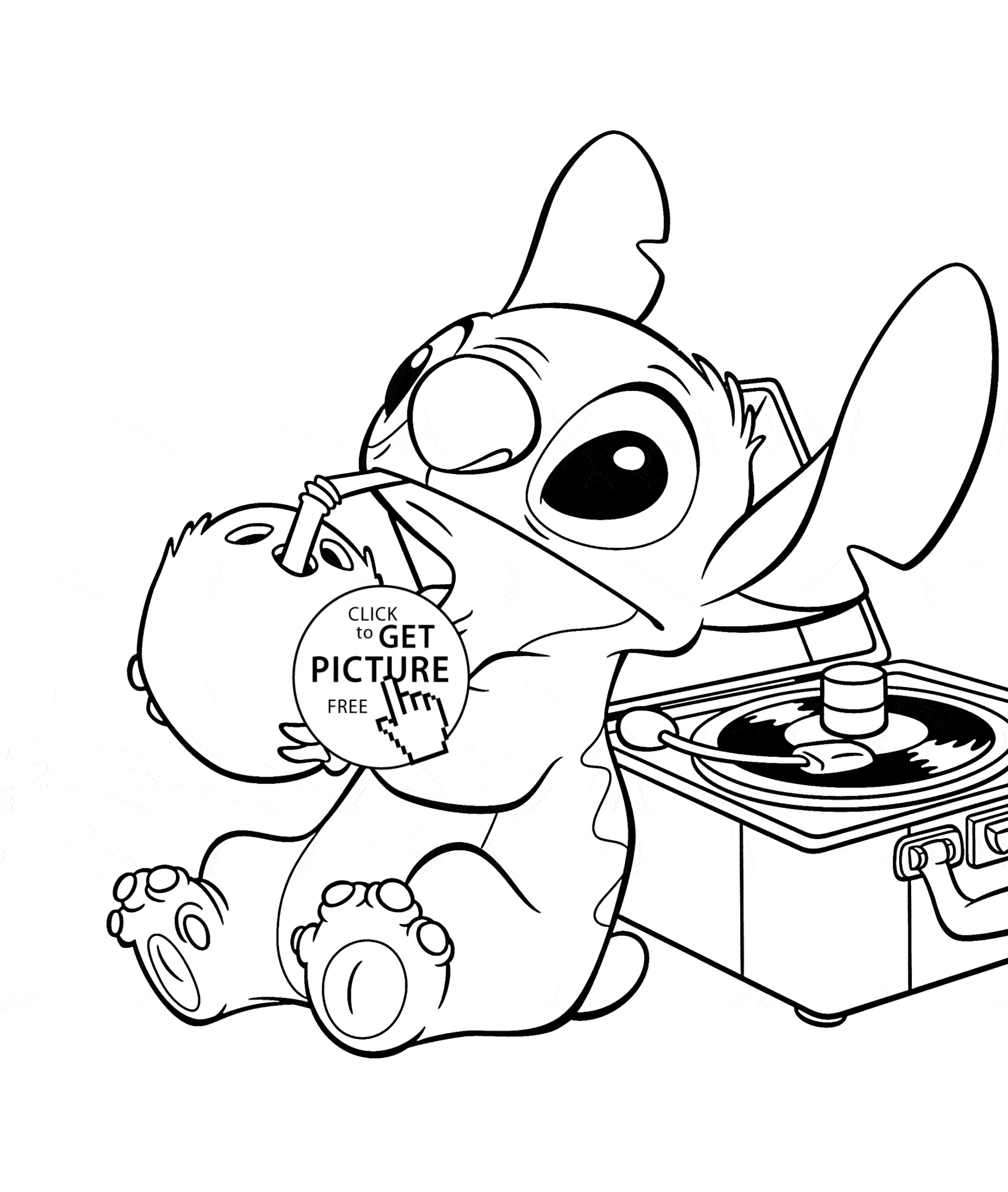 Funny Stitch - Lilo and Stich coloring page for kids, disney ...