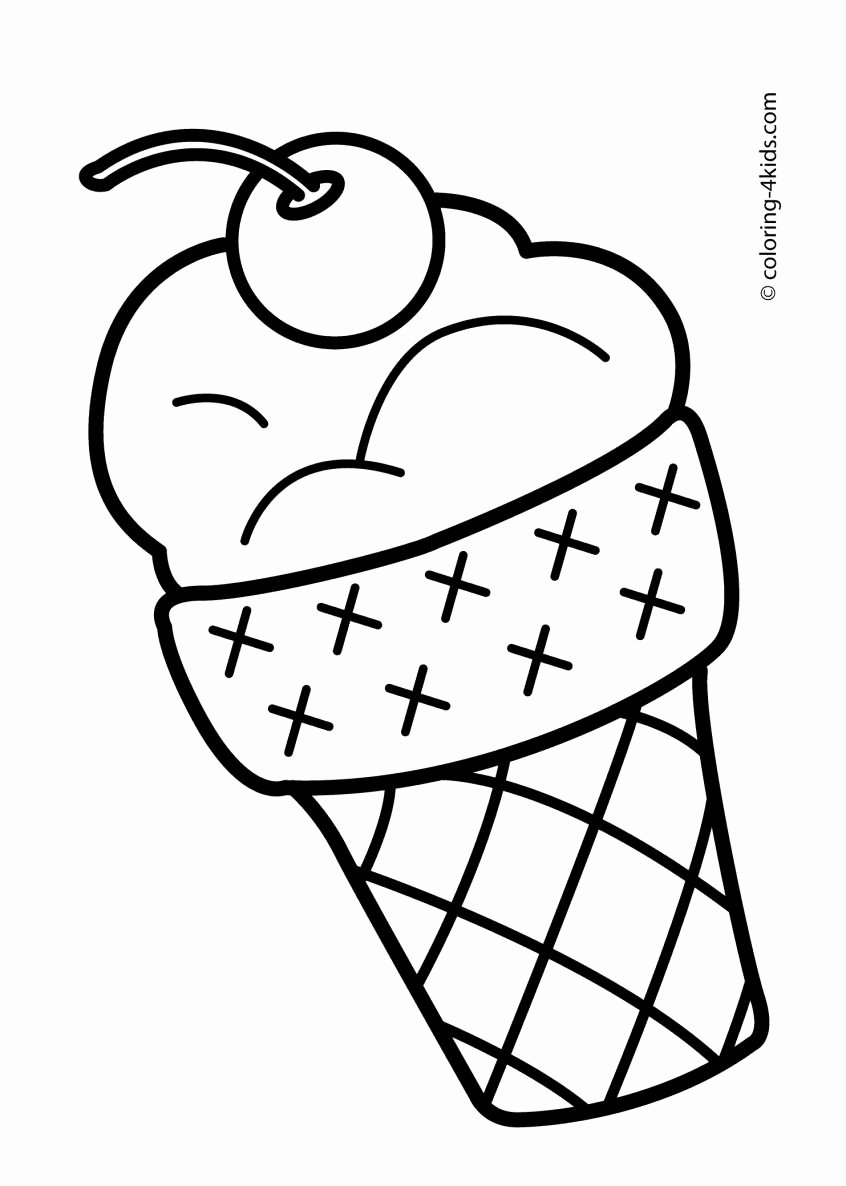 Ice Cream Scoop Coloring Pages Fresh Coloring Pages 53 Ice Cream Cone Coloring  Page Picture | Meriwer Coloring