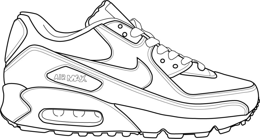 Nike Air Max 90 | Sneakers sketch, Shoes clipart, Nike drawing