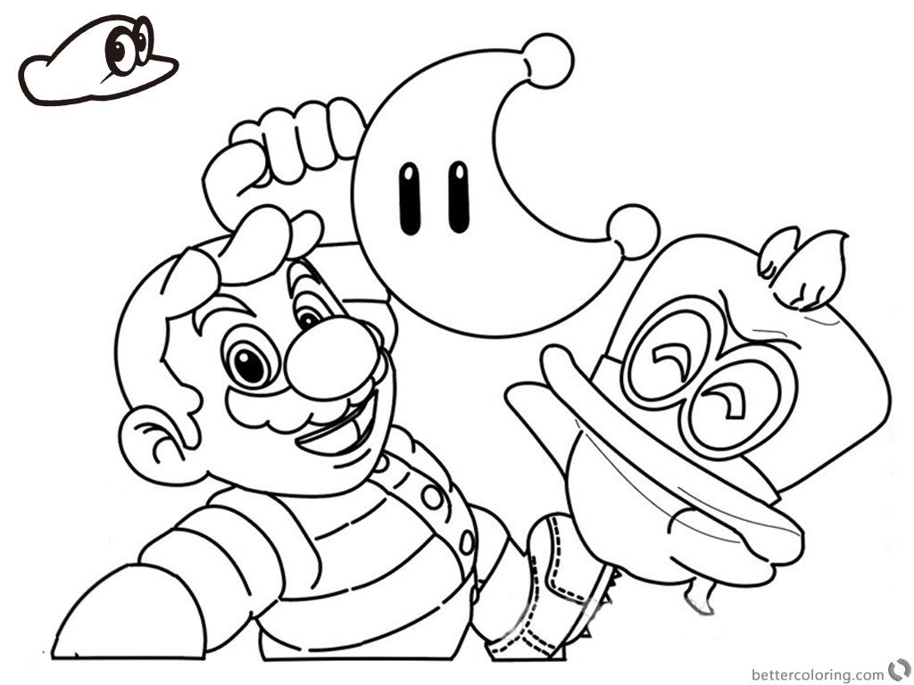 Free Super Mario Odyssey Coloring Pages Line Drawing printable for kids and  adults. | Super mario coloring pages, Dinosaur coloring pages, Mario  coloring pages