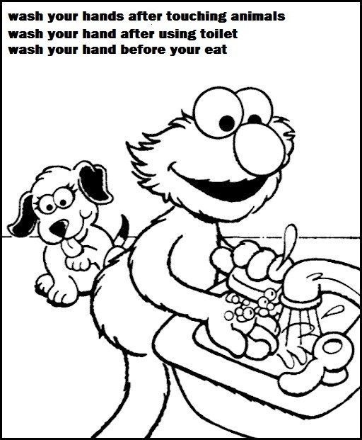 elmo sesame street hand washing coloring pages for children in 2020 | Coloring  pages, Sesame street coloring pages, Free printable coloring pages