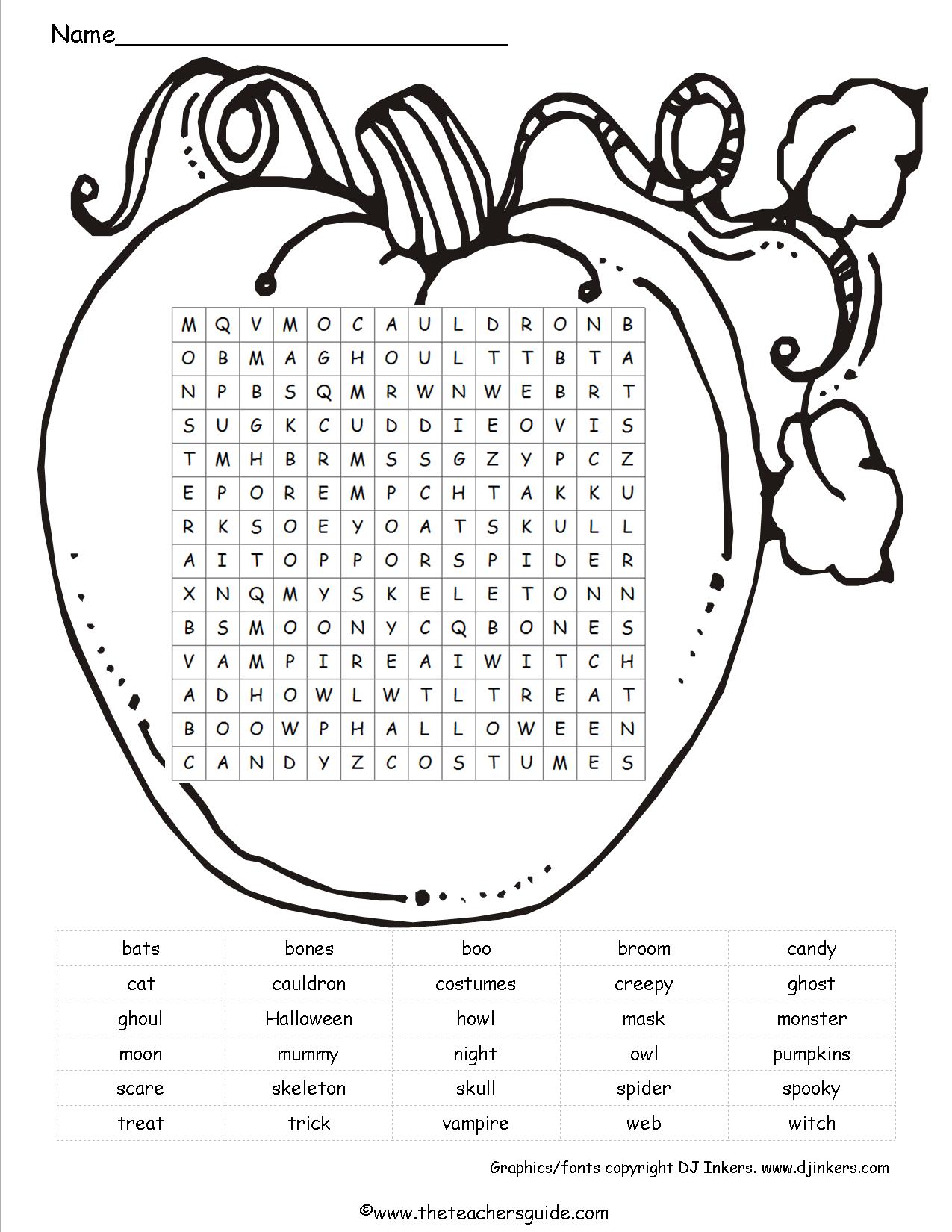 Halloween Word Search Coloring Pages - Coloring Home