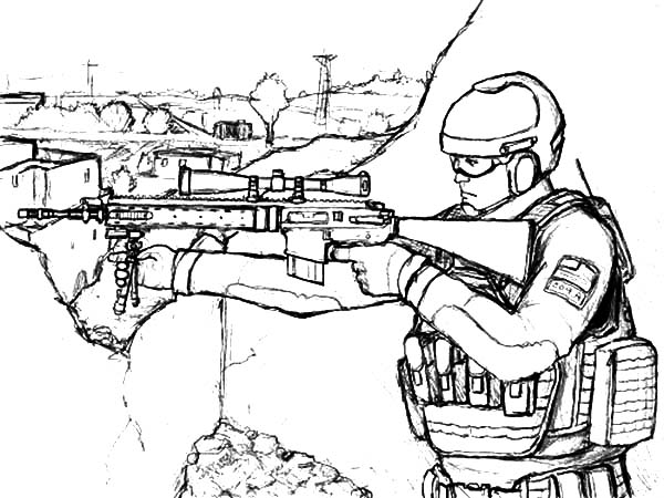 Military Sniper Standing On His Spot Coloring Pages : Color Luna | Coloring  pages, Coloring pictures, Color