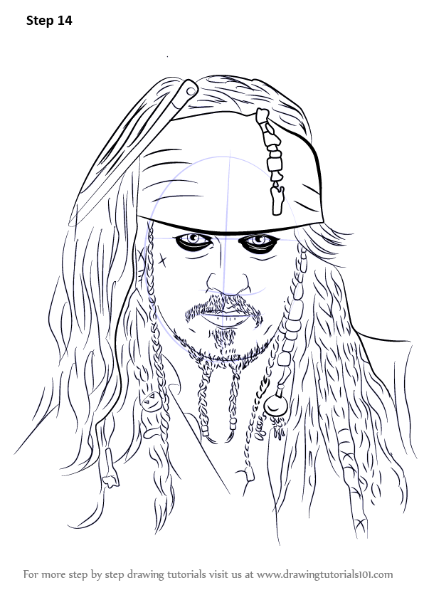 Learn How to Draw Captain Jack Sparrow (Characters) Step by Step : Drawing  Tutorials | Jack sparrow drawing, Easy drawings, Sparrow drawing