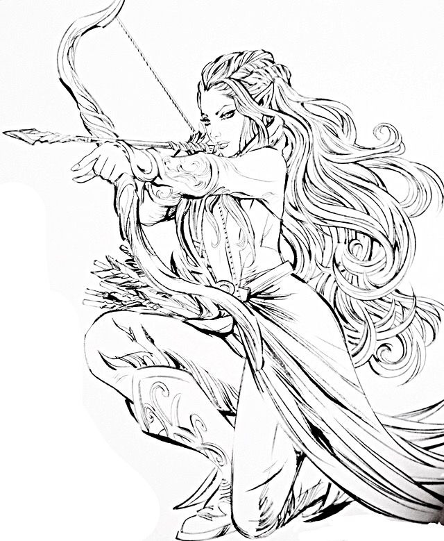 Female Archer Coloring Pages (Page 2) - Line.17QQ.com