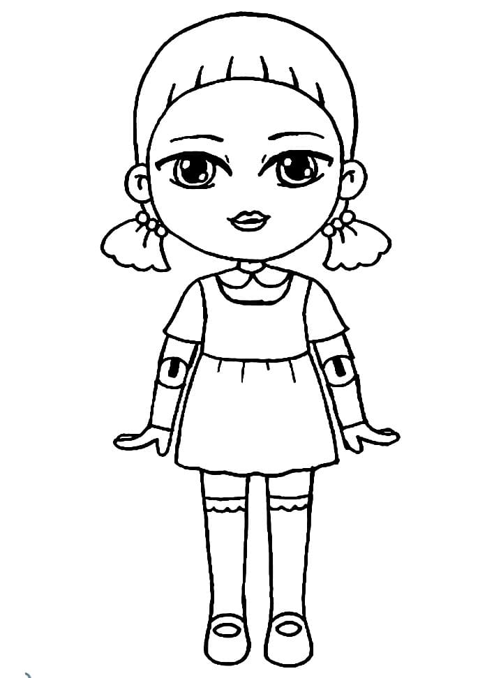Doll In Squid Game Coloring Page - Free Printable Coloring Pages For Kids -  Coloring Home