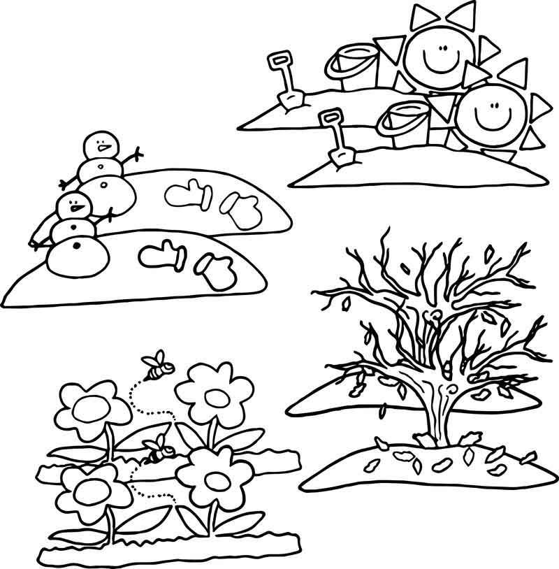 4 Seasons Coloring Pages - Coloring Home
