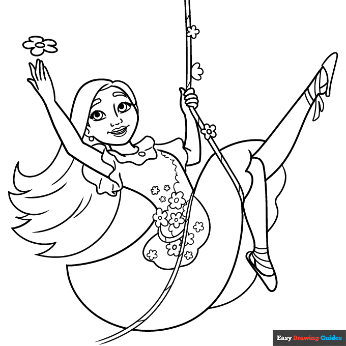 Isabela from Encanto Coloring Page | Easy Drawing Guides