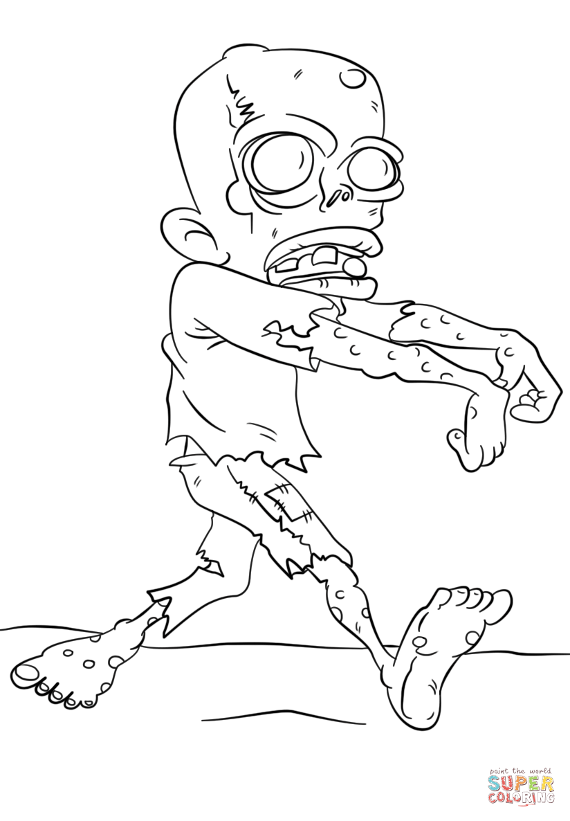 Walking Dead Zombie coloring page | Free Printable Coloring Pages