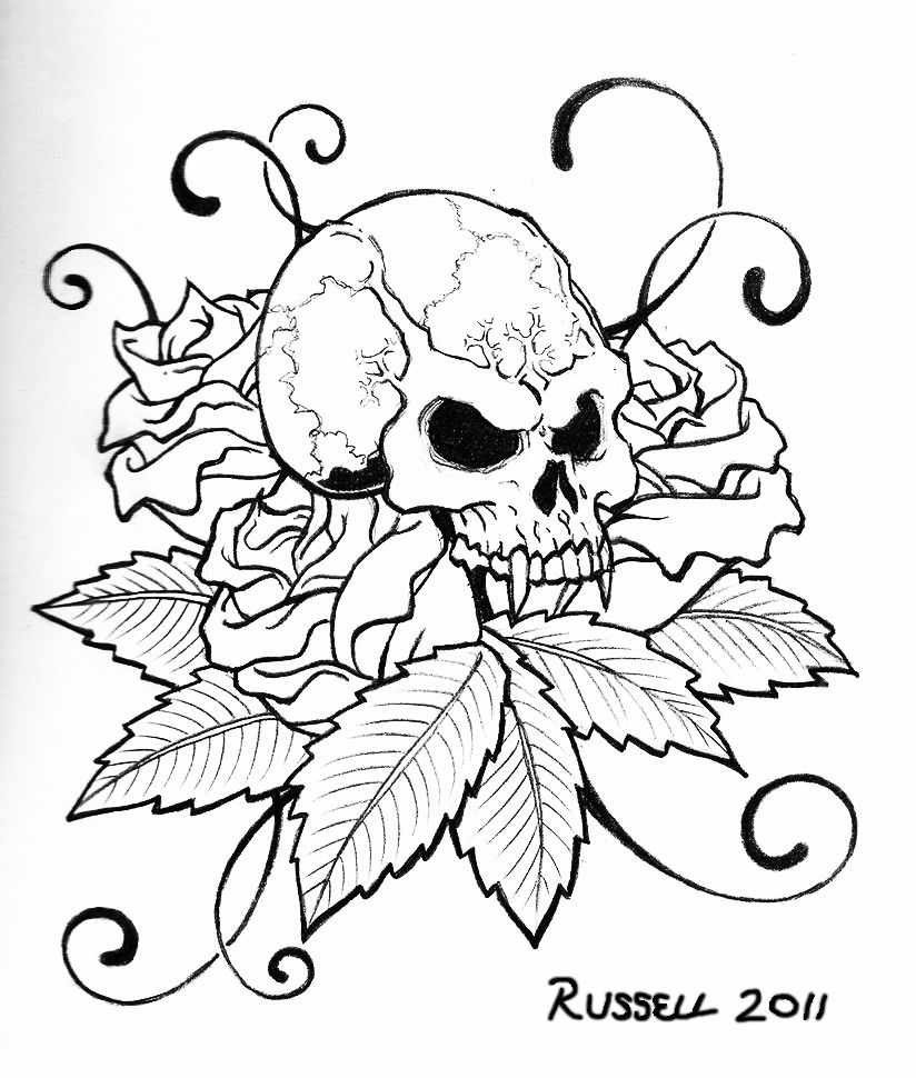 coloring ~ Tattoo Coloringagesrintable Skull Free Adult For ...