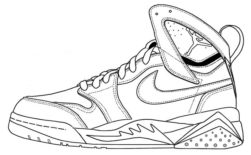 Nike Air Jordan Coloring Page Shoes di 2019