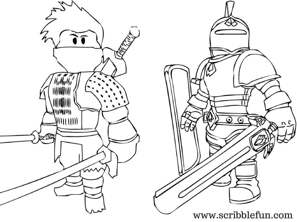 Roblox Coloring Pages Knight and Ninja | Coloring pages for ...