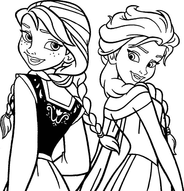 Princess Anna And Elsa Coloring Pages